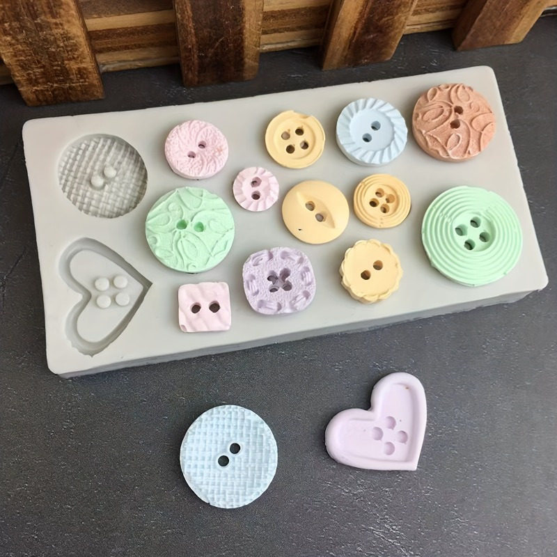 Buttons Shape Silicone Mold Si - огляд і ціна Soap Making Handmade