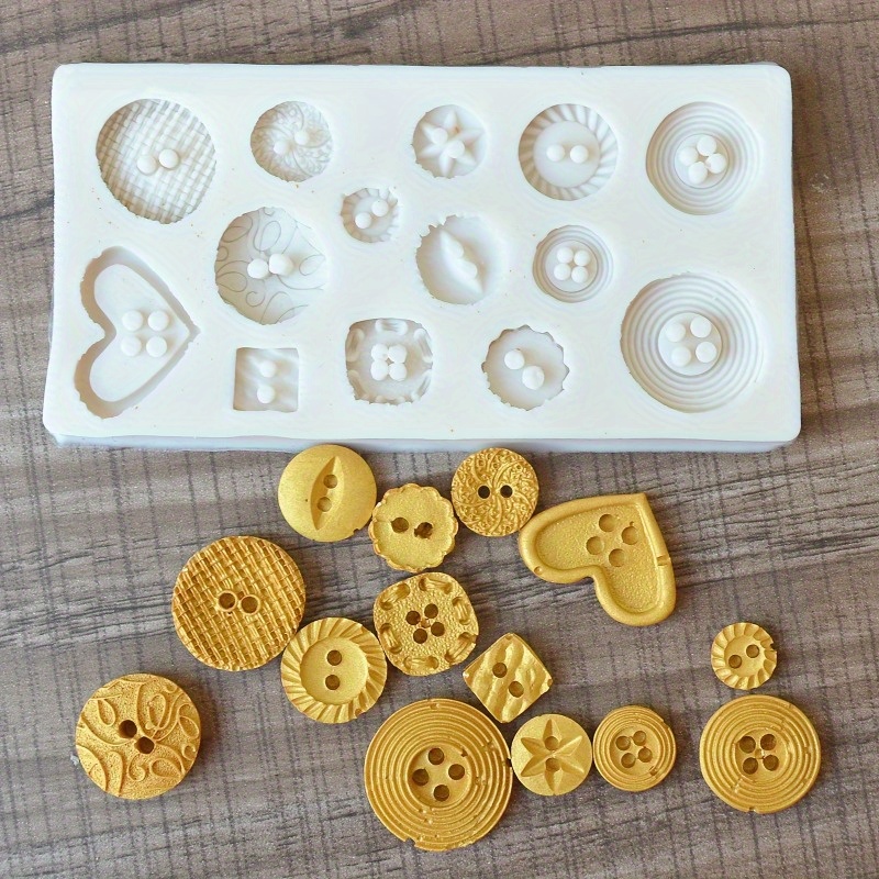Buttons Shape Silicone Mold Si - огляд і ціна Soap Making Handmade
