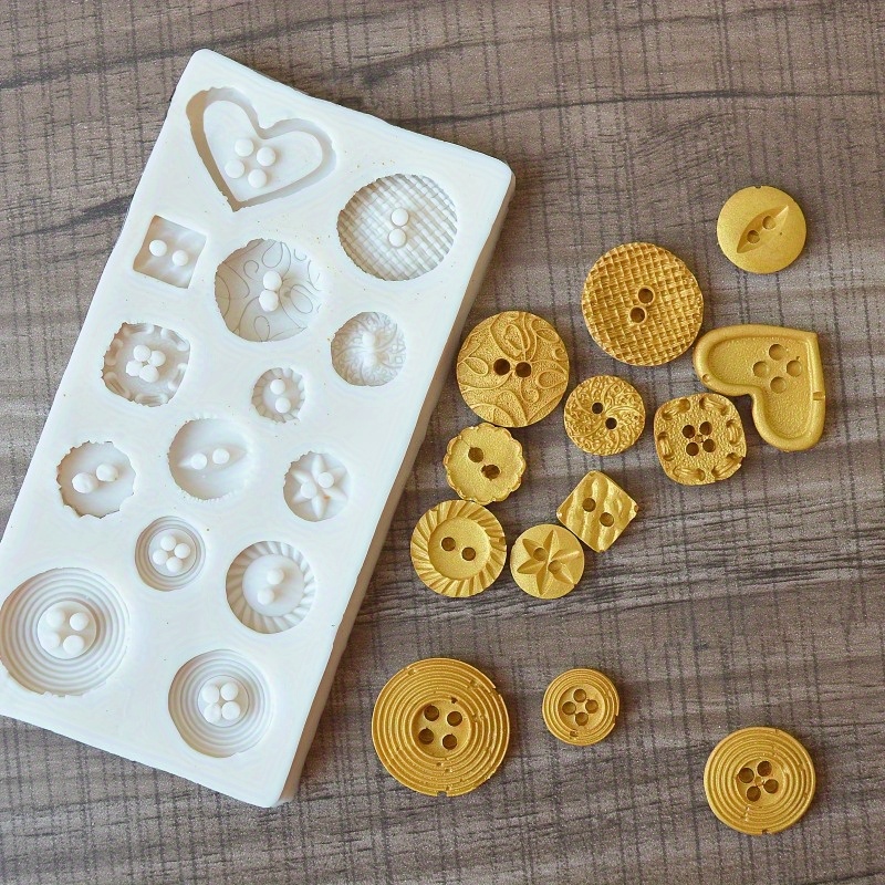 Buttons Shape Silicone Mold Si - огляд і ціна Soap Making Handmade