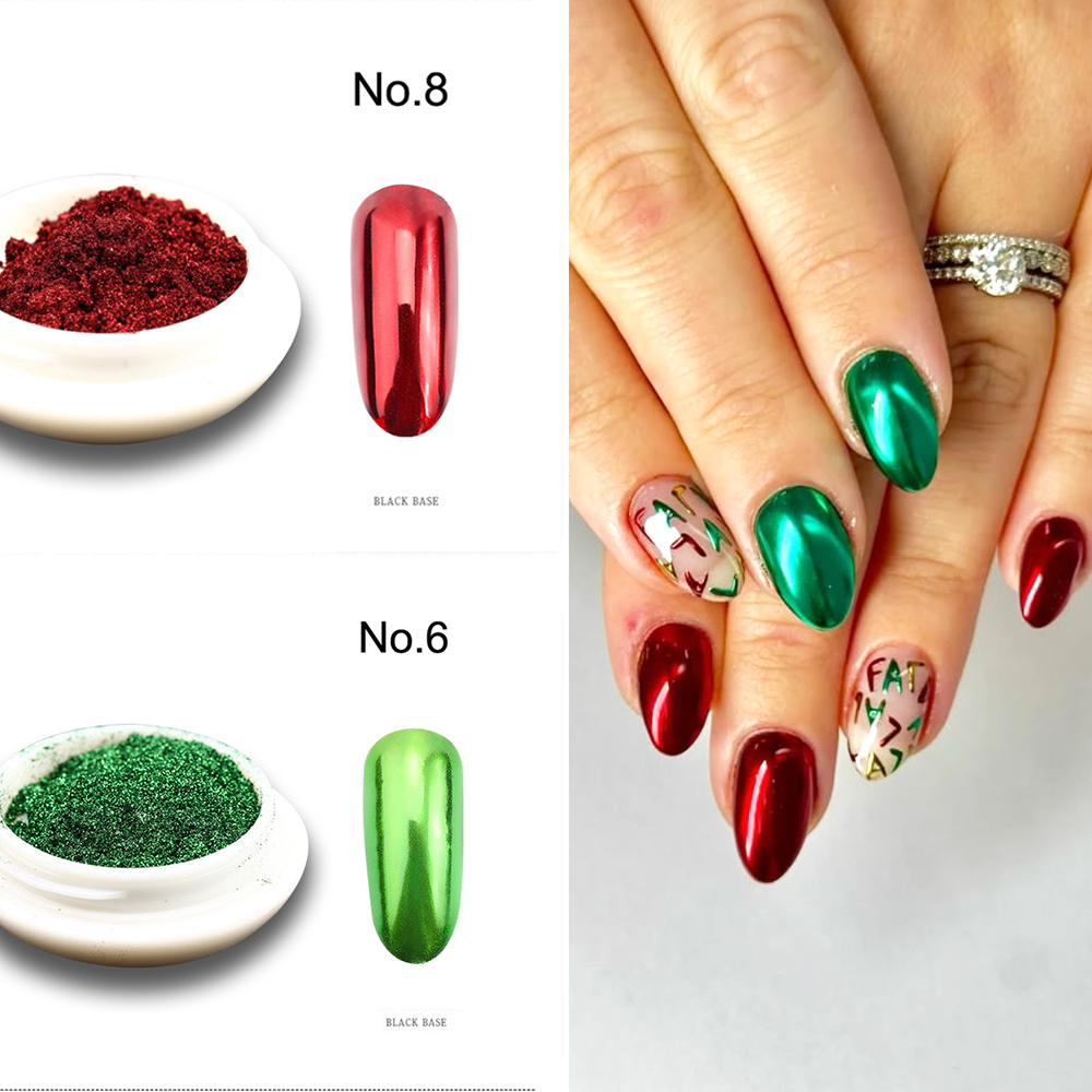 2BOX/Set Red Green Chrome Mirr - огляд і ціна Mica Powder Colorant